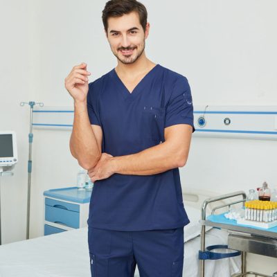 Blue medical men scrubs suit (4)
