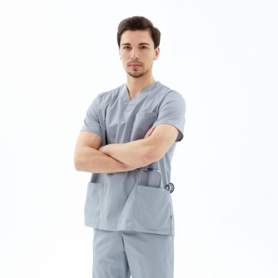 Dirt resistant grey men’s scrub (3)